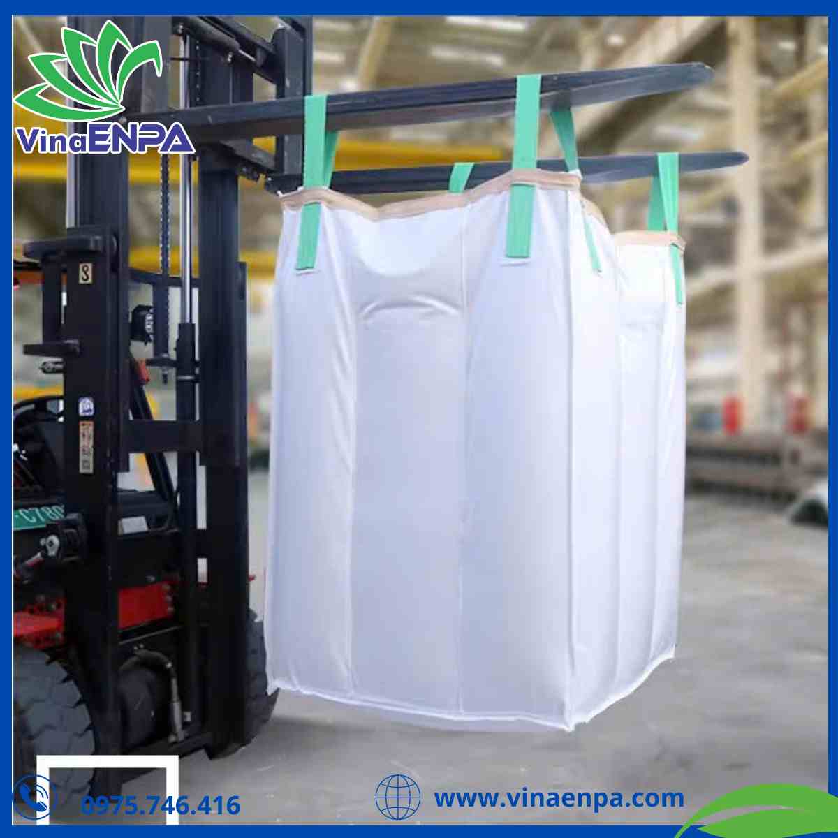 Bao bì jumbo đựng đường được sử dụng phổ biến với màu trắng
