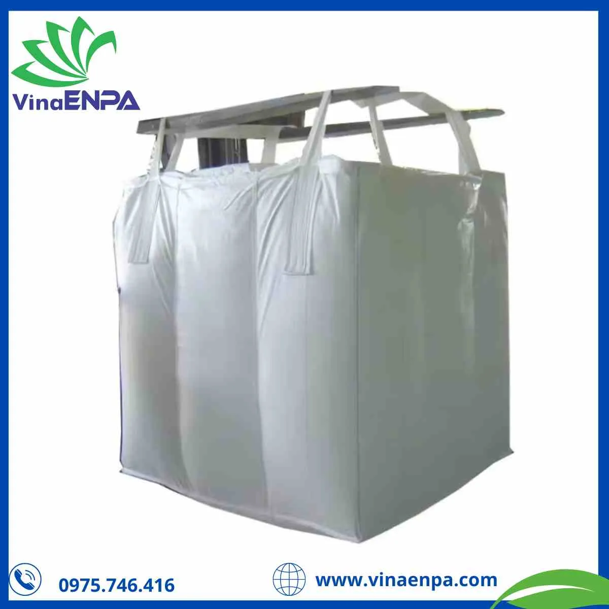 Bao Jumbo đựng hạt nhựa có thể được may chống phình bằng vách ngăn phía trong 4 góc bao