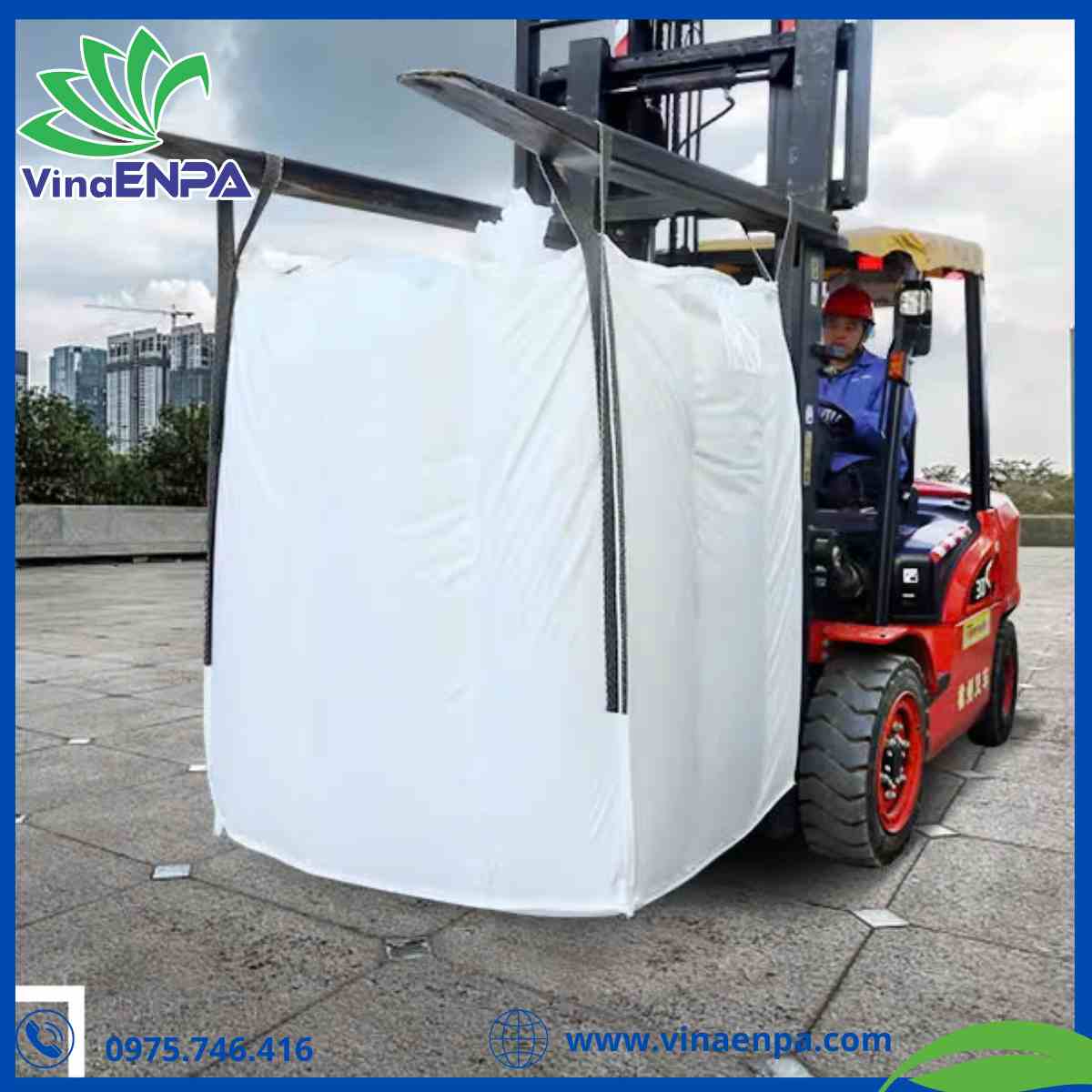 Bao Jumbo đựng gạo được thiết kế với kích thước lớn, chất liệu chắc chắn với khả năng chịu tải cao